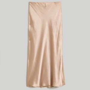 Madewell Satin Maxi Slip Skirt size 10 Champagne Gold
